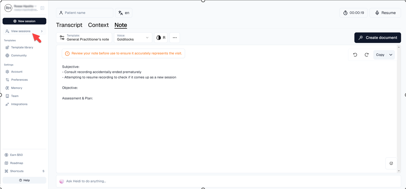 Heidi AI Scribe: Configuration & Quick Guide – Knowledge Base