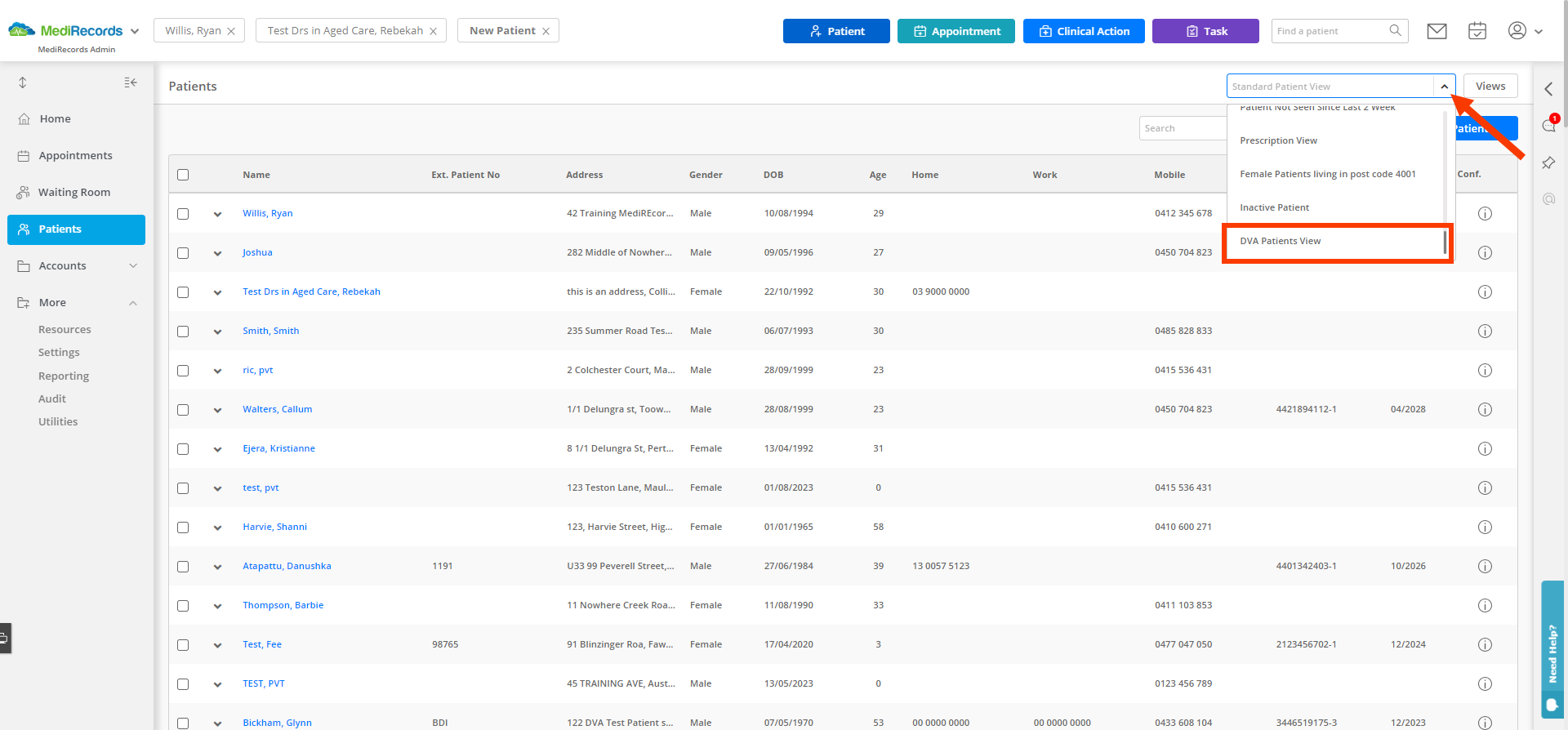 How to Find DVA Patients Using Views – MediRecords Knowledge Base