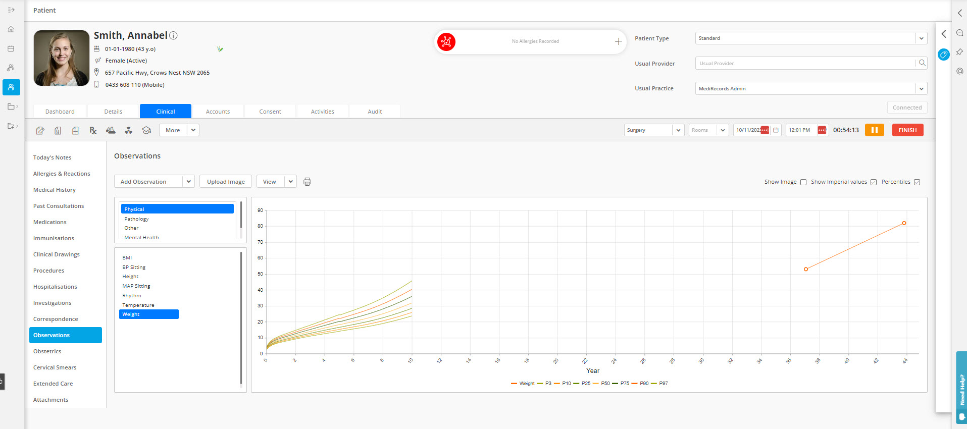 Clinical observations medirecords knowledge base