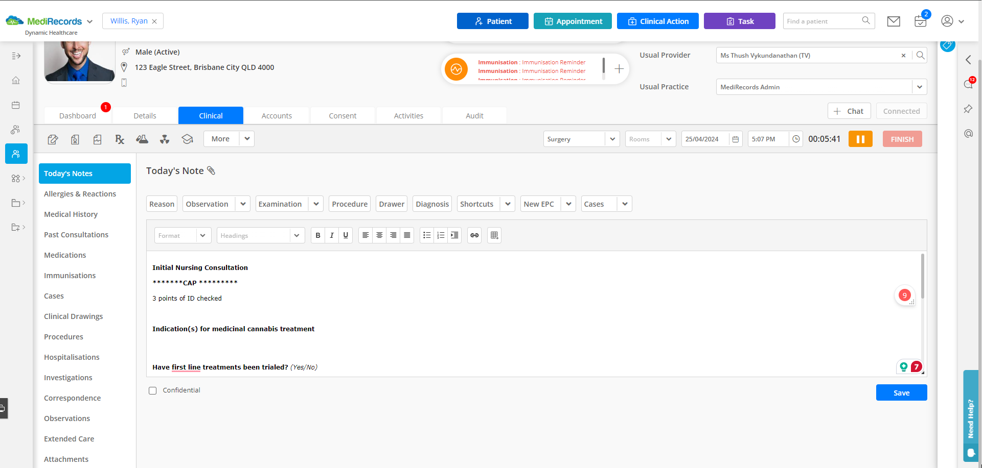 Shortcut in today s note medirecords knowledge base